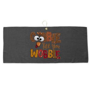 Thanskgiving Gobble Till You Wobble Turkey Face Large Microfiber Waffle Golf Towel