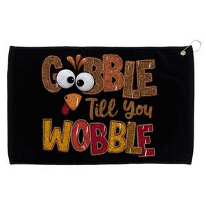 Thanskgiving Gobble Till You Wobble Turkey Face Grommeted Golf Towel