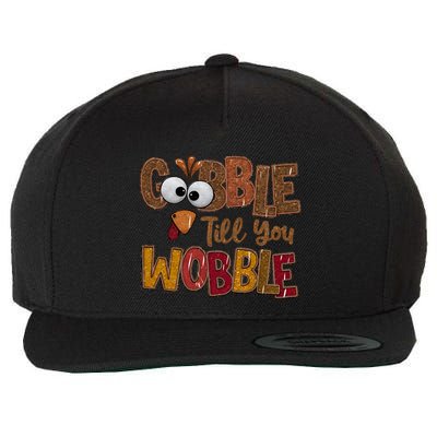 Thanskgiving Gobble Till You Wobble Turkey Face Wool Snapback Cap
