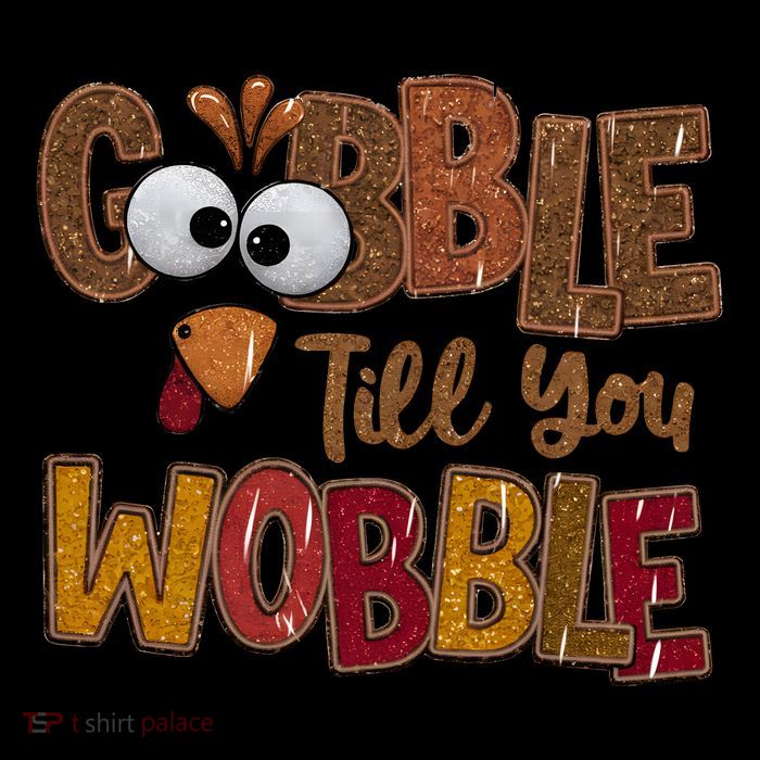 Thanskgiving Gobble Till You Wobble Turkey Face Kids T-Shirt
