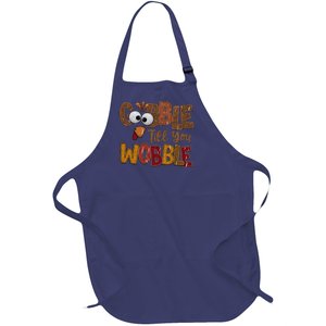 Thanskgiving Gobble Till You Wobble Turkey Face Full-Length Apron With Pockets