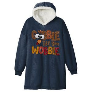 Thanskgiving Gobble Till You Wobble Turkey Face Hooded Wearable Blanket