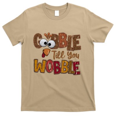 Thanskgiving Gobble Till You Wobble Turkey Face T-Shirt