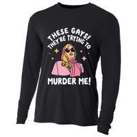 These Gays! Theyre Trying To Murder Me! Funny Quote Cooling Performance Long Sleeve Crew