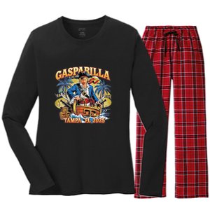 Trump Gasparilla Tampa Fl 2025 Pirate Festival Women's Long Sleeve Flannel Pajama Set 