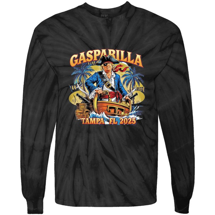 Trump Gasparilla Tampa Fl 2025 Pirate Festival Tie-Dye Long Sleeve Shirt