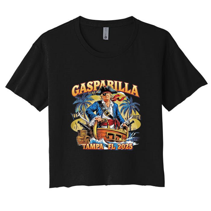 Trump Gasparilla Tampa Fl 2025 Pirate Festival Women's Crop Top Tee