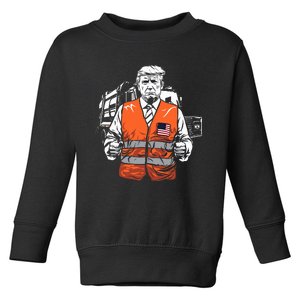 Trump Garbage Truck Vest Toddler Sweatshirt