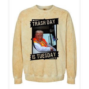 Trump Garbage Truck Trash Day Is Tuesday Colorblast Crewneck Sweatshirt