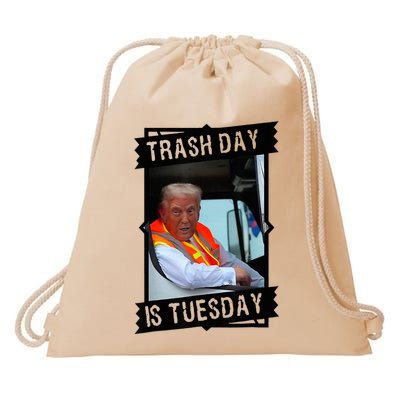 Trump Garbage Truck Trash Day Is Tuesday Drawstring Bag