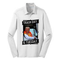 Trump Garbage Truck Trash Day Is Tuesday Silk Touch Performance Long Sleeve Polo