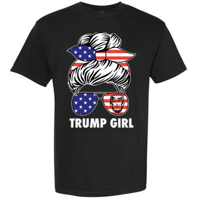 Trump Girl USA American Flag Sunglasses Bandana Garment-Dyed Heavyweight T-Shirt