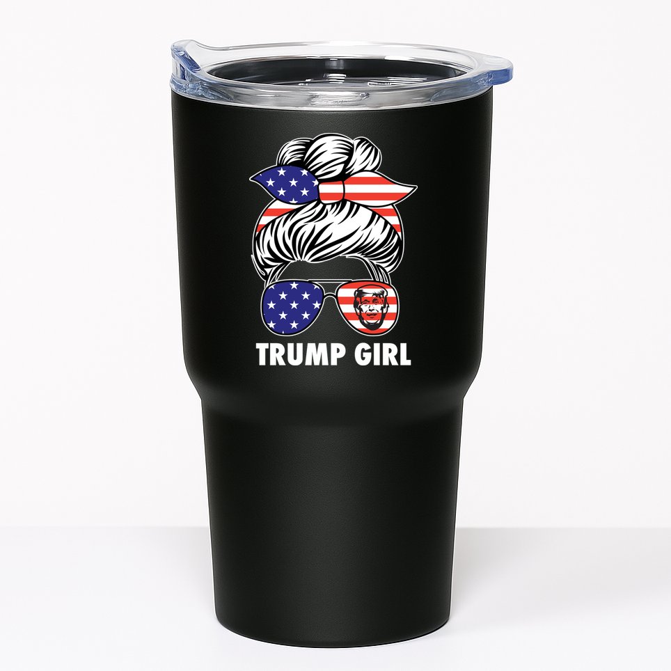 Trump Girl USA American Flag Sunglasses Bandana Tumbler