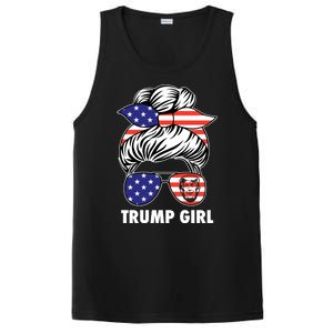 Trump Girl USA American Flag Sunglasses Bandana PosiCharge Competitor Tank