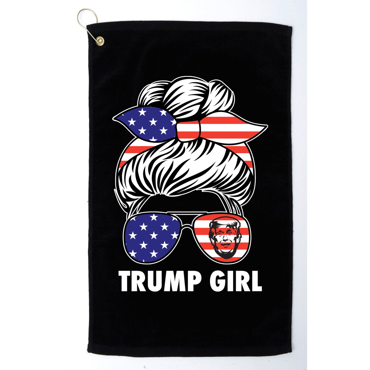 Trump Girl USA American Flag Sunglasses Bandana Golf Towel