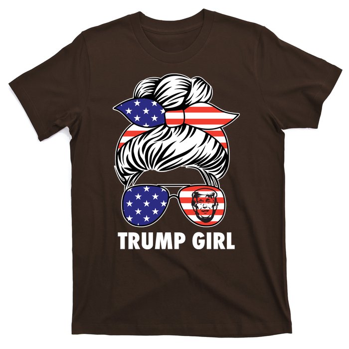 Trump Girl USA American Flag Sunglasses Bandana T-Shirt