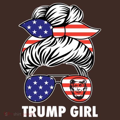 Trump Girl USA American Flag Sunglasses Bandana T-Shirt