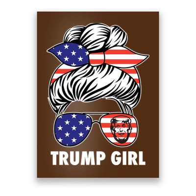 Trump Girl USA American Flag Sunglasses Bandana Poster