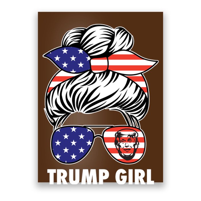 Trump Girl USA American Flag Sunglasses Bandana Poster