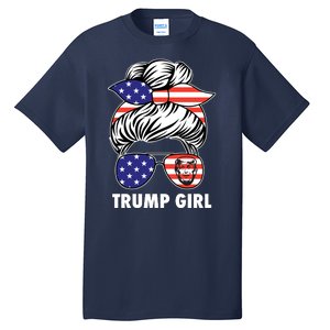 Trump Girl USA American Flag Sunglasses Bandana Tall T-Shirt