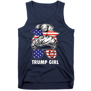 Trump Girl USA American Flag Sunglasses Bandana Tank Top