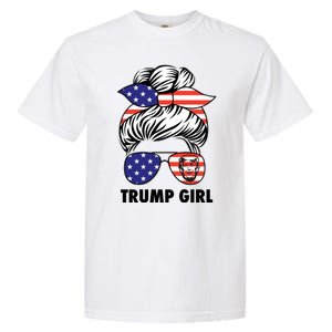 Trump Girl USA American Flag Sunglasses Bandana Garment-Dyed Heavyweight T-Shirt