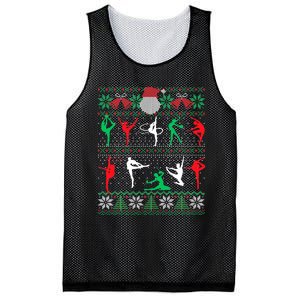 Tumbling Gymnastics Ugly Christmas Sweater Party Mesh Reversible Basketball Jersey Tank