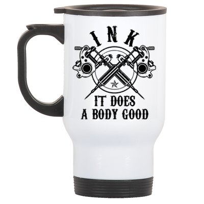 Tattoo Guns Vintage Ink Inked Funny Tattoo Artist Gift Stainless Steel Travel Mug