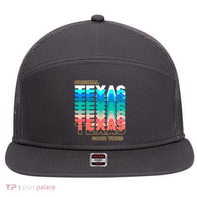 Texas Good Vibes 7 Panel Mesh Trucker Snapback Hat