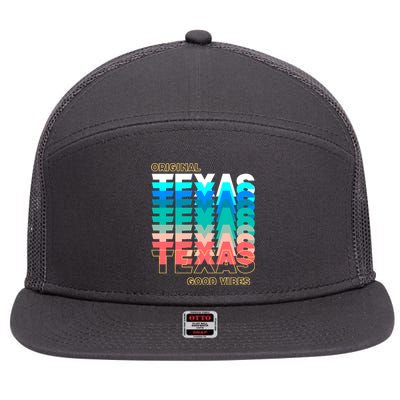 Texas Good Vibes 7 Panel Mesh Trucker Snapback Hat