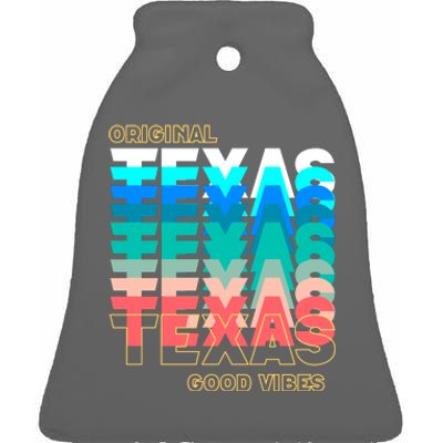 Texas Good Vibes Ceramic Bell Ornament