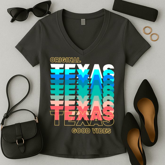 Texas Good Vibes Women's V-Neck T-Shirt
