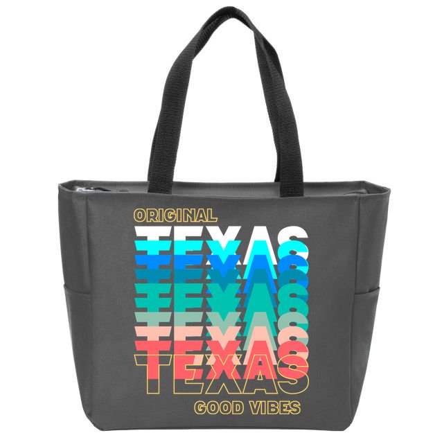 Texas Good Vibes Zip Tote Bag