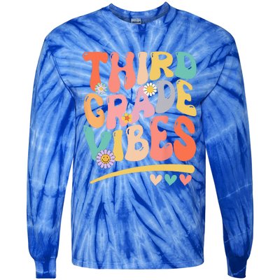 Third Grade Vibes Back To School 3rd Grade Teacher Tie-Dye Long Sleeve Shirt