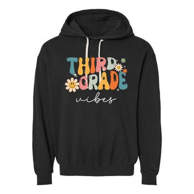 Third Grade Vibes For 3rd Grade Teacher Garment-Dyed Fleece Hoodie