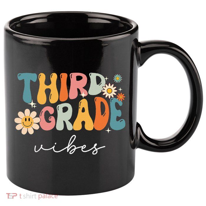Third Grade Vibes For 3rd Grade Teacher 11oz C Handle Ceramic Mug
