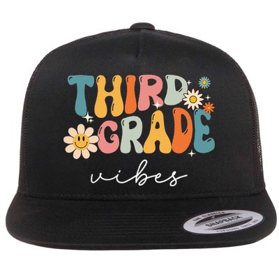 Third Grade Vibes For 3rd Grade Teacher Flatbill Hat