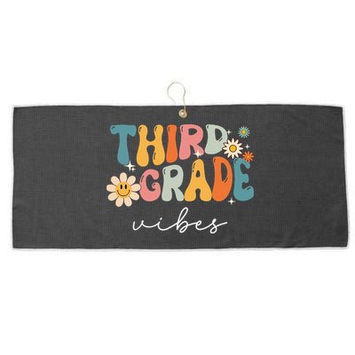 Third Grade Vibes For 3rd Grade Teacher Large Microfiber Waffle Golf Towel