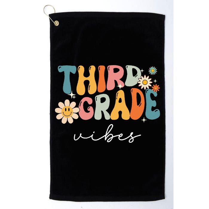 Third Grade Vibes For 3rd Grade Teacher Golf Towel