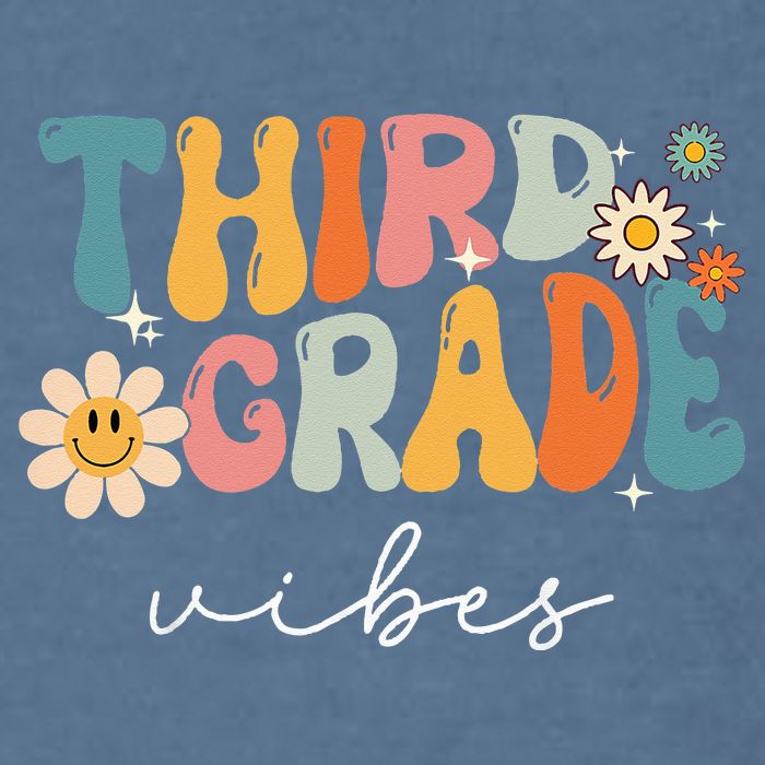 Third Grade Vibes For 3rd Grade Teacher Garment-Dyed Sweatshirt