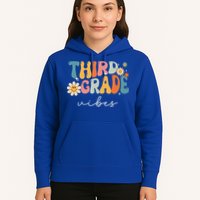 Third Grade Vibes For 3rd Grade Teacher Hoodie