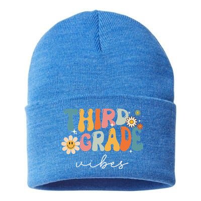 Third Grade Vibes For 3rd Grade Teacher Sustainable Knit Beanie