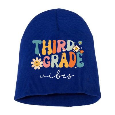 Third Grade Vibes For 3rd Grade Teacher Short Acrylic Beanie