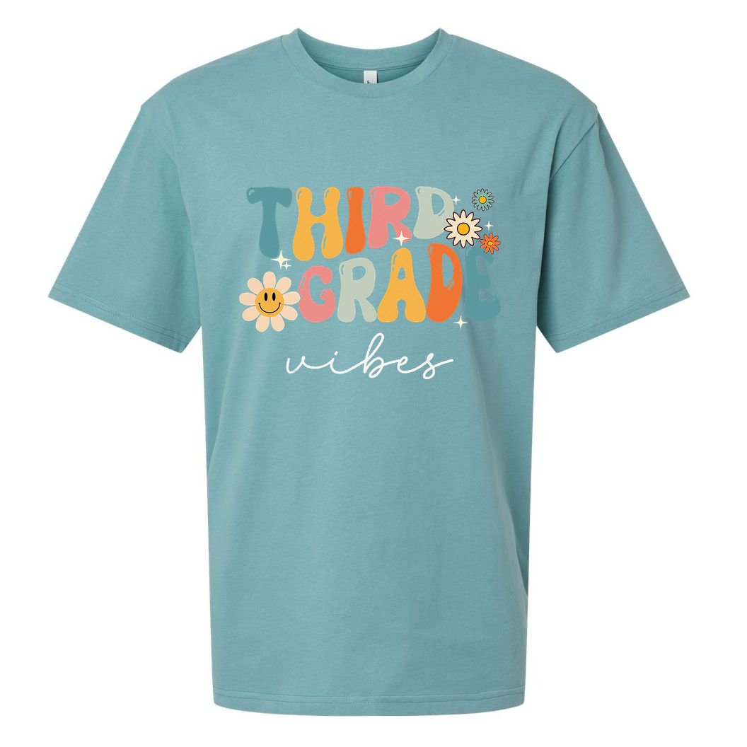 Third Grade Vibes For 3rd Grade Teacher Sueded Cloud Jersey T-Shirt