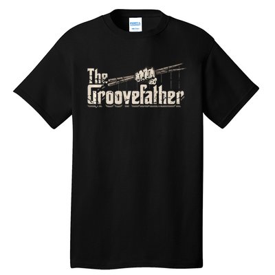 The Groovefather Vintage Drums Drumming Gifts Band Drummer Tall T-Shirt