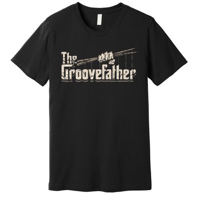 The Groovefather Vintage Drums Drumming Gifts Band Drummer Premium T-Shirt