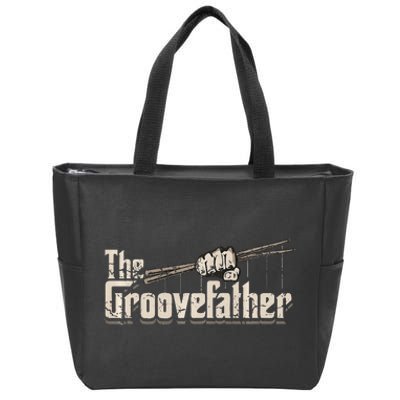 The Groovefather Vintage Drums Drumming Gifts Band Drummer Zip Tote Bag