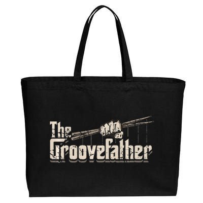 The Groovefather Vintage Drums Drumming Gifts Band Drummer Cotton Canvas Jumbo Tote