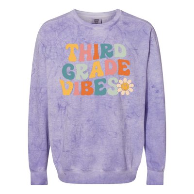 Third Grade Vibes 3rd Grade Team Retro 1st Day of School Colorblast Crewneck Sweatshirt