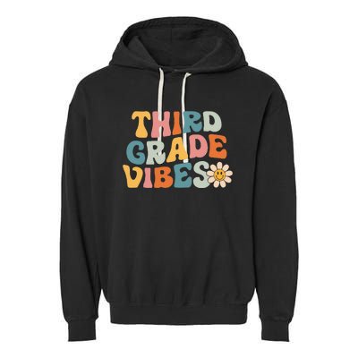 Third Grade Vibes 3rd Grade Team Retro 1st Day of School Garment-Dyed Fleece Hoodie